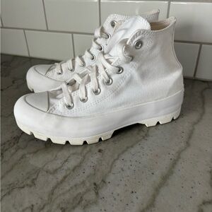 High-Top Canvas Sneakers in White size 7